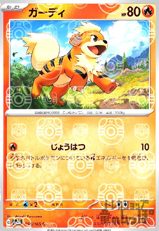 【匿名配送】ガーディ　マスターボールミラー　PSA10 growlithe